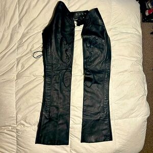 First Classics Star Leather Motorcycle Chaps